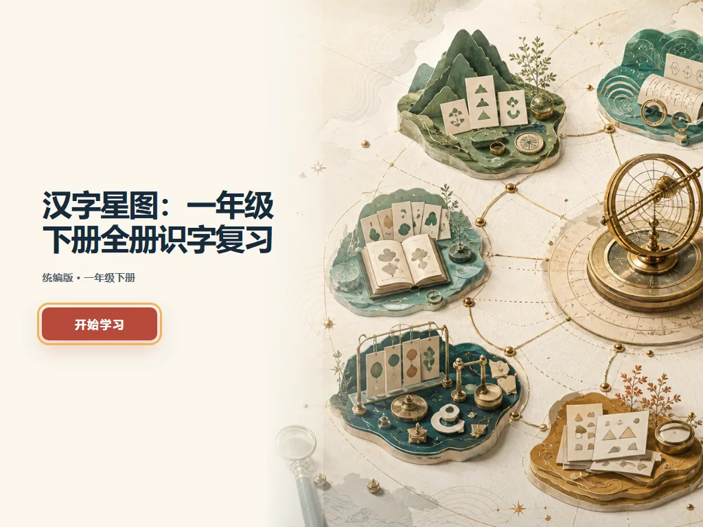 汉字星图识字复习平板端首页界面