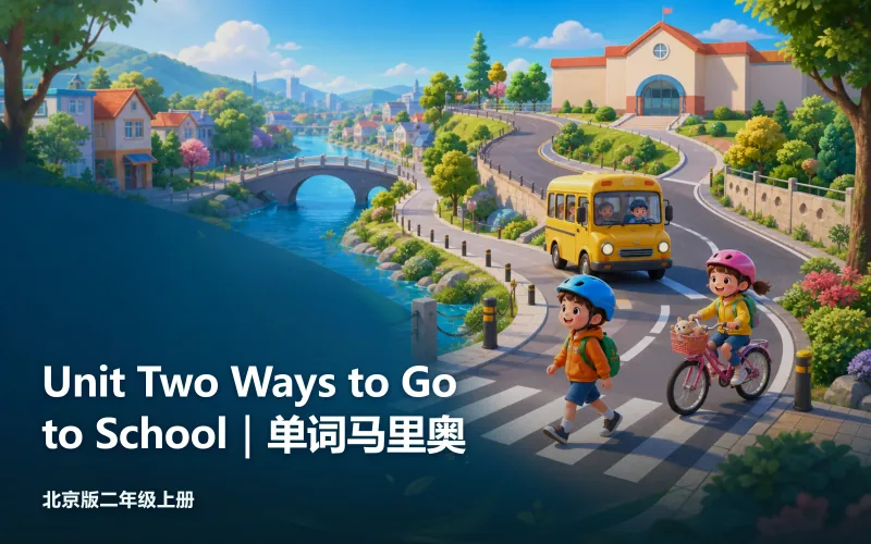 Unit Two Ways to Go to School｜单词马里奥作品封面