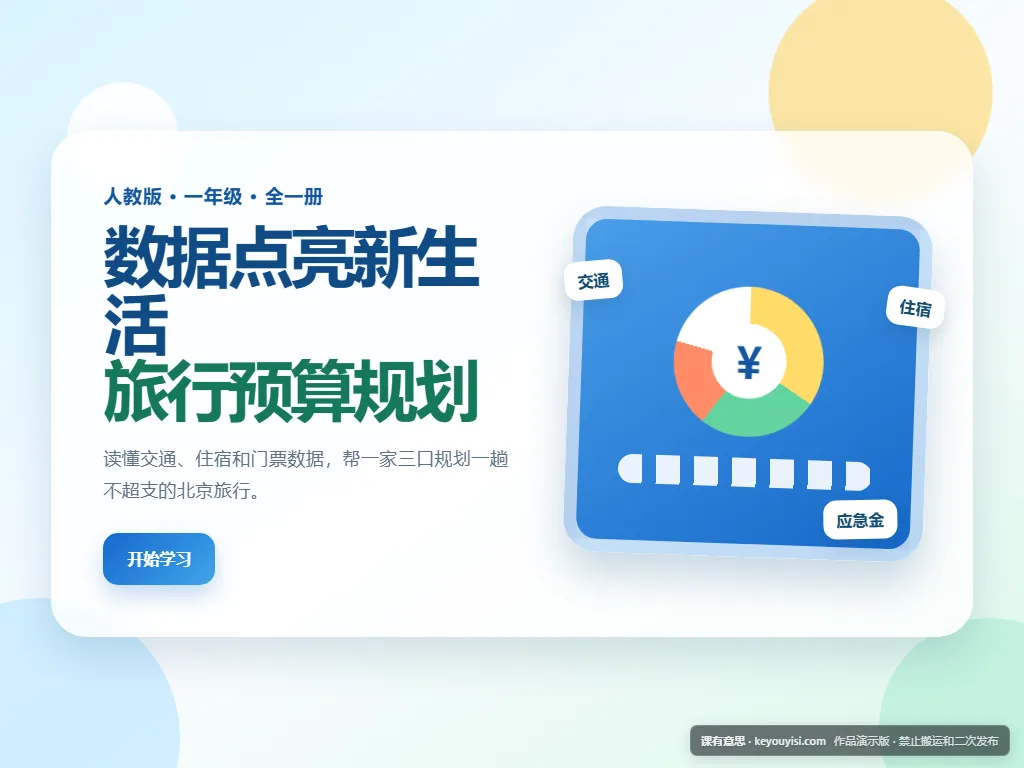 数据点亮新生活 · 旅行预算规划平板端首页界面