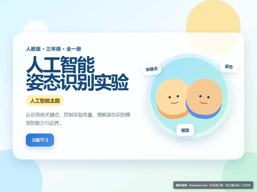 人工智能姿态识别实验平板端首页界面