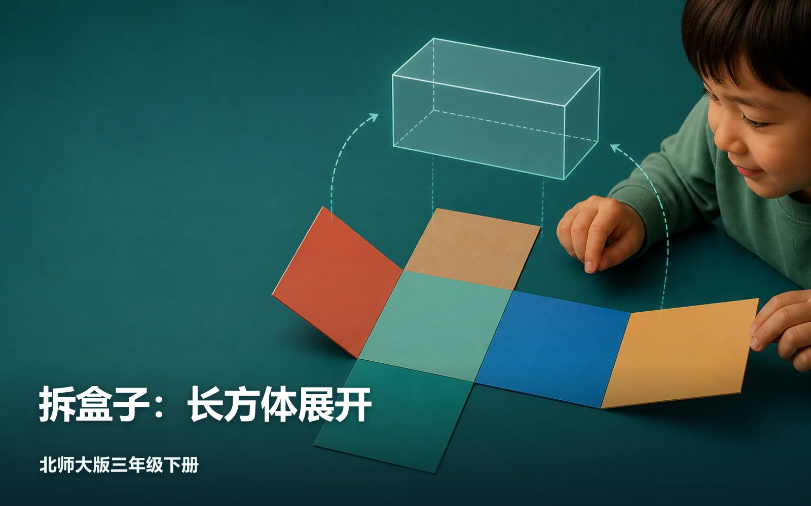 拆盒子：长方体展开作品主视觉
