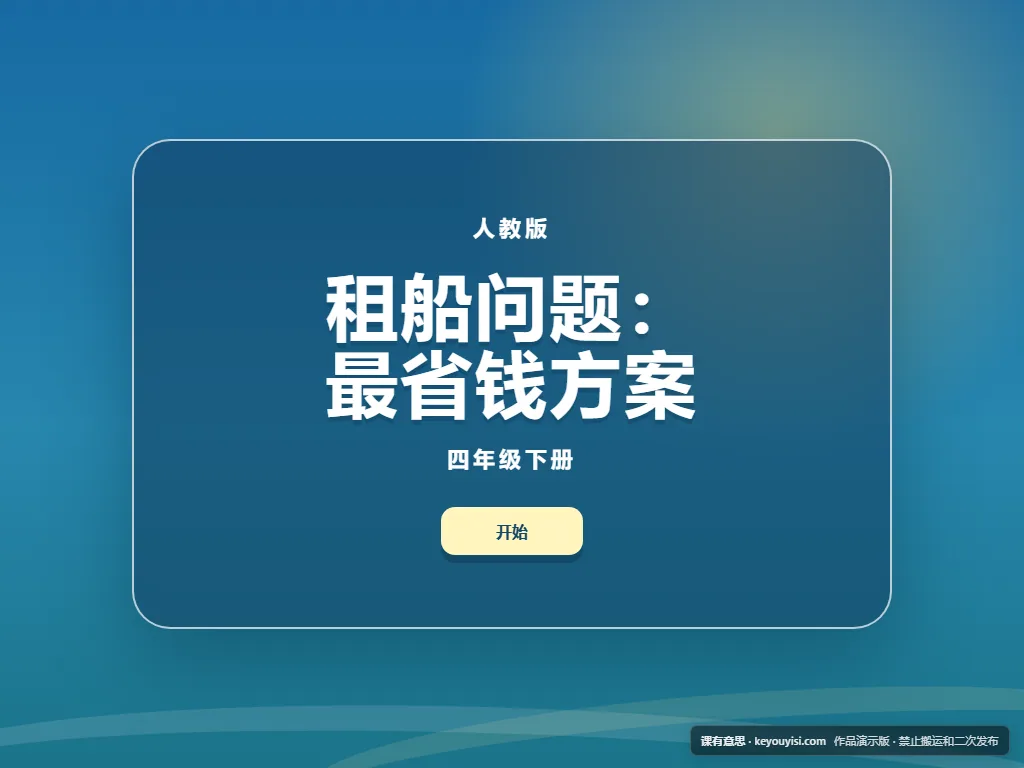 租船问题：最省钱方案平板端首页界面