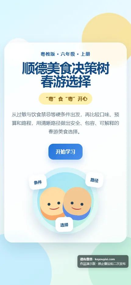 顺德美食决策树 · 春游选择手机端首页界面