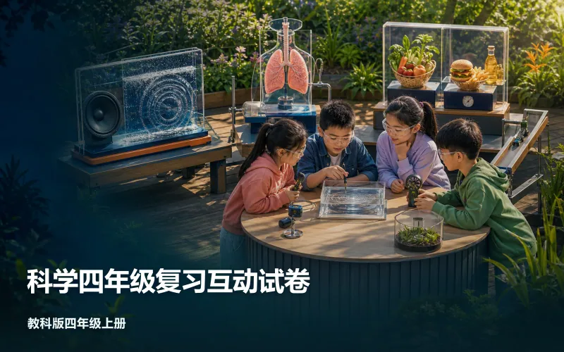 科学四年级复习互动试卷作品封面